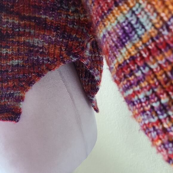 BDG Cropped Henley Womens Sweater Size Medium Tight Knit School Colorful Casual - Picture 14 of 14